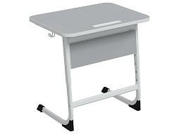 Стол 1-местный школьный 3-5 г/р "Нова" с наклоном столешницы 0-15° (серый, м/к белый)