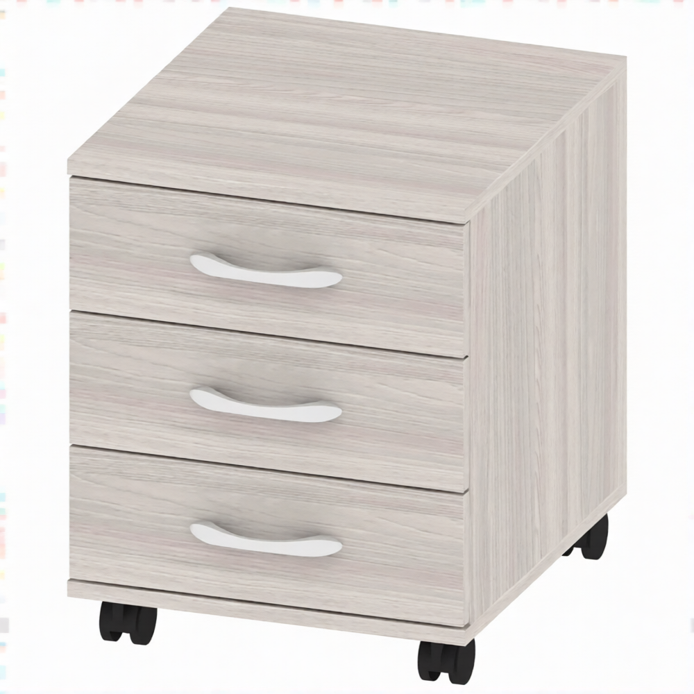 Тумба офисная деревянная СТ-ШП-10, ясень шимо светлый