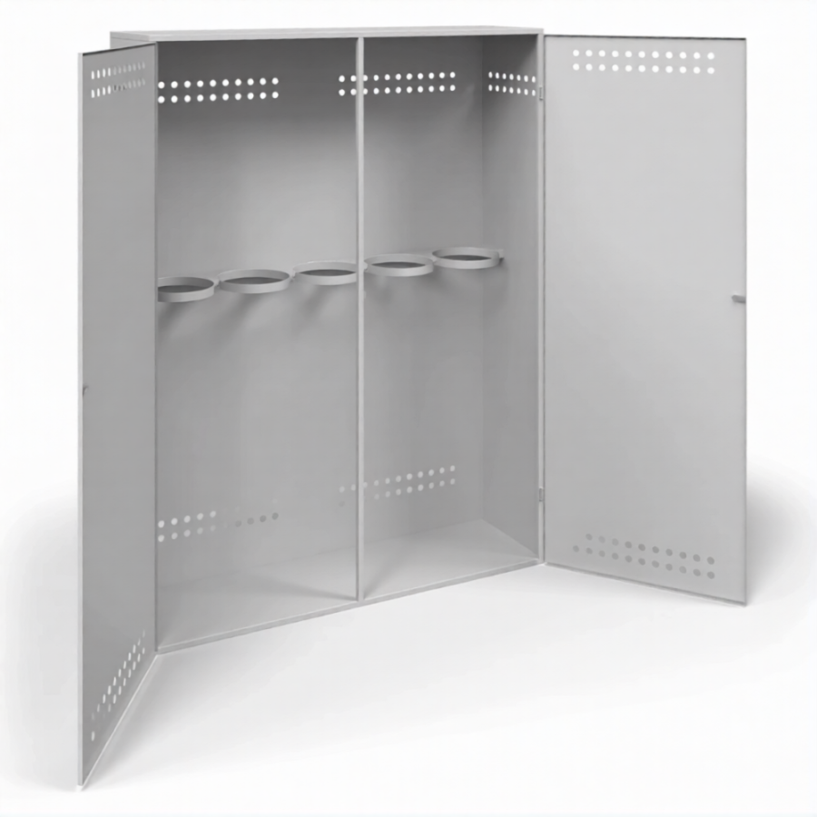 Шкаф для 5-ти газовых баллонов ШГБК-М-05 усиленный (1950х1500х410)