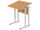 Стол с наклоном столешницы 0-35° школьный 1-местный 4-6 г/р регулируемый (бук, м/к серый, плоскоовальная труба)
