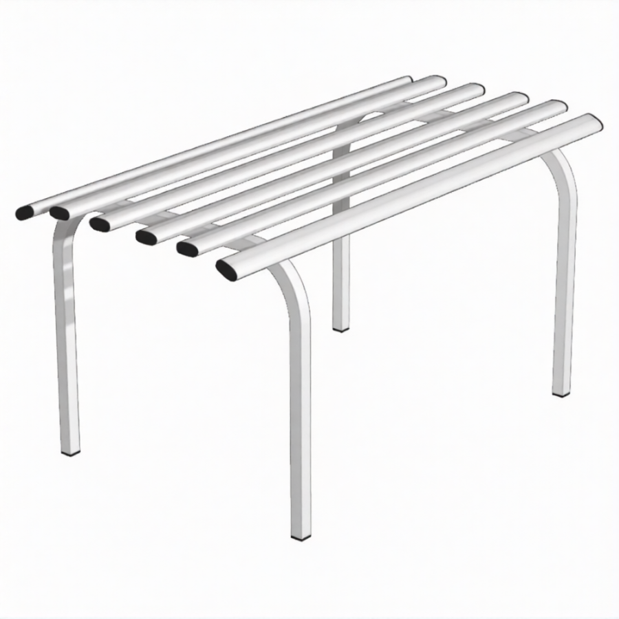 Скамья металлическая 2-х местная СКМ-2х (каркас белый)