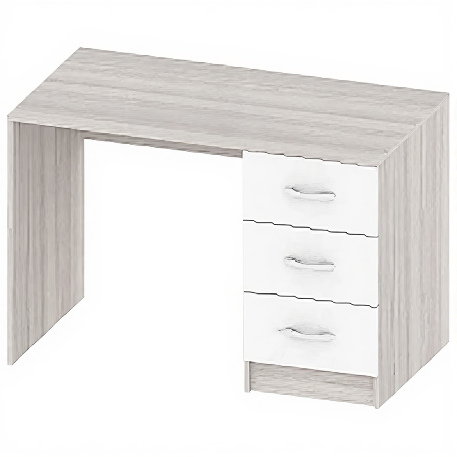 Стол письменный прямой с тумбой ОФ-СТ-137, Ясень Шимо Светлый