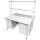 Стол лабораторный островной с надстройкой Сло 22.018 (белый)
