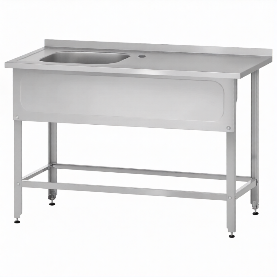 Ванна с рабочей поверх. РПЦн  860х1200х600 правое м/о 500, борт, экран (ножка угловая)